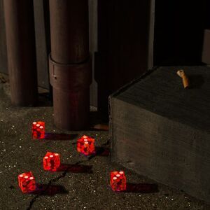 Five Dice, All Threes - Red/Orange